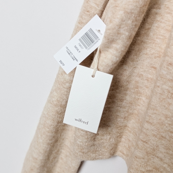 NWT WILFRED Sicily Set Cardigan XS Bustier Tank Top M Heather Tannin Aritzia - Picture 13 of 15